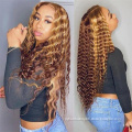 Unprocessed Brazilian Human Hair HD Full Lace Wig Vendors, Highlight Deep Curl Cuticle Aligned Virgin Hair Wigs For Black Women